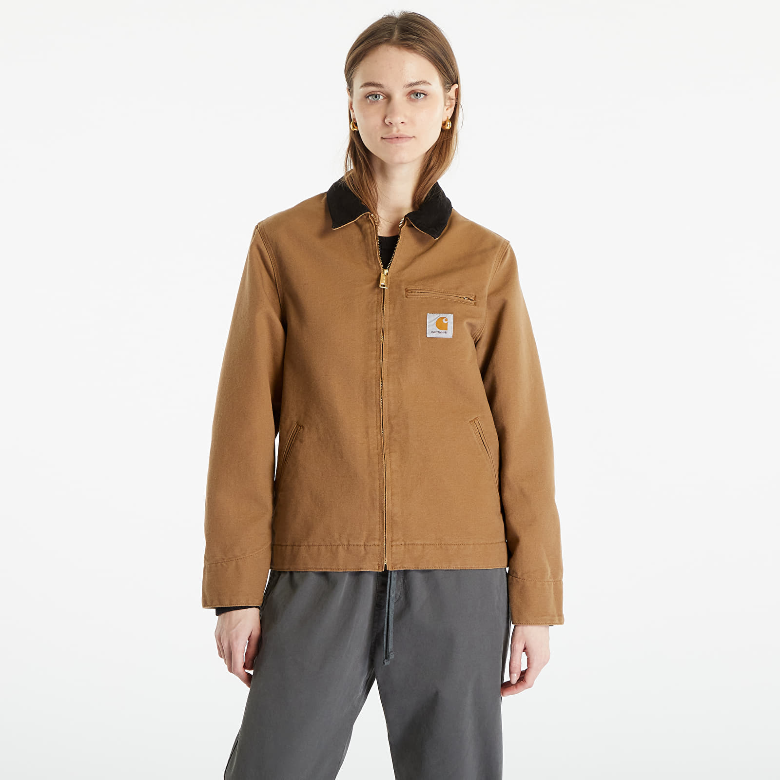 Kabátok Carhartt WIP Detroit Jacket UNISEX Hamilton Brown/ Black Rinsed