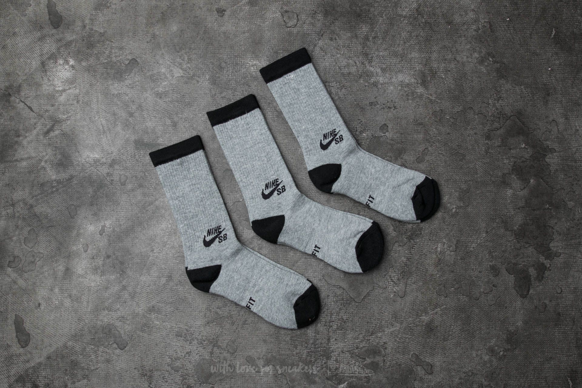 Socks Nike SB 3 Pack Crew Socks Dark Grey Heather/ Black