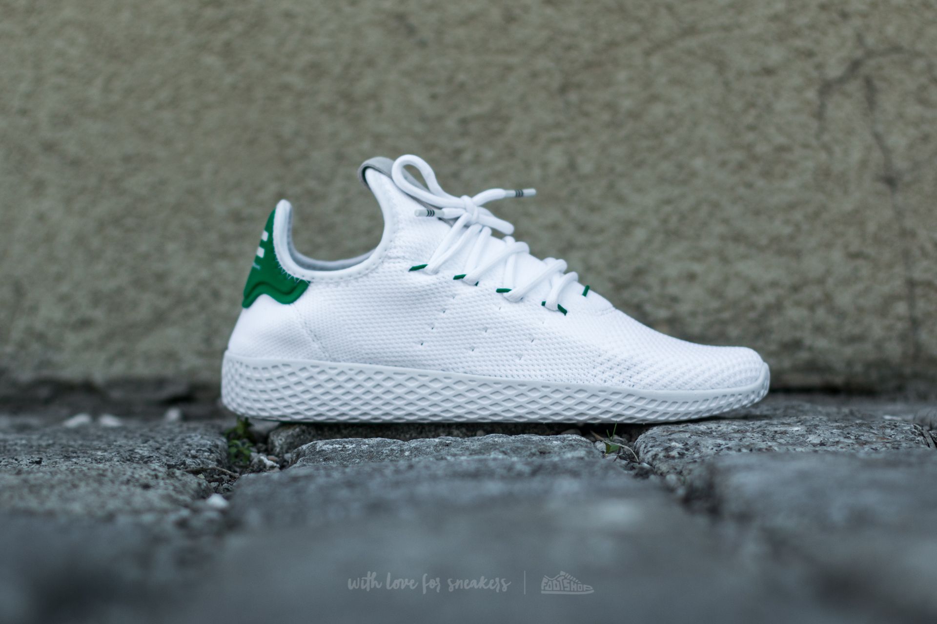 Manner adidas x Pharrell Williams Tennis HU Ftw White Ftw White Green Footshop