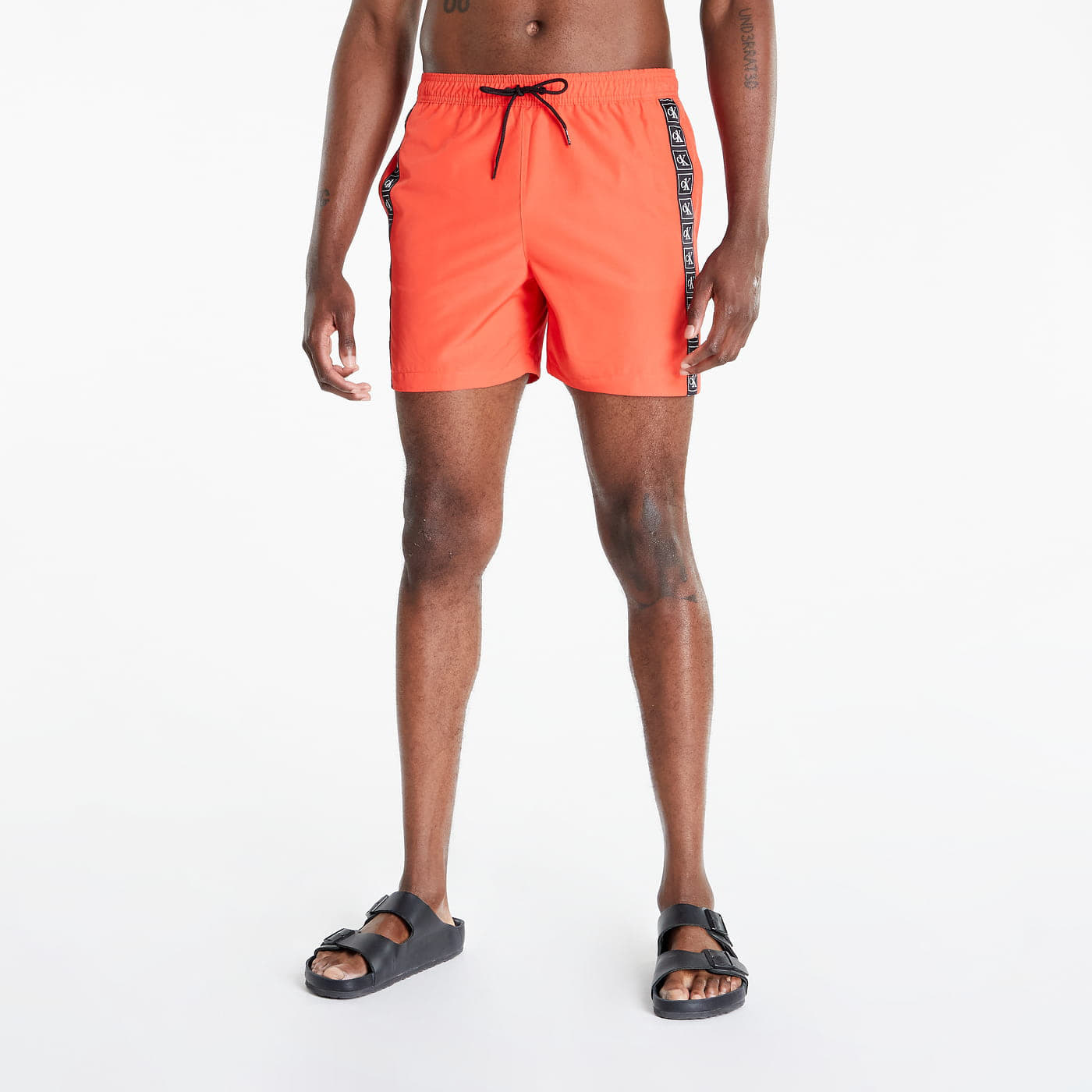 Swimsuit Calvin Klein Medium Drawstring Swim Shorts Orange