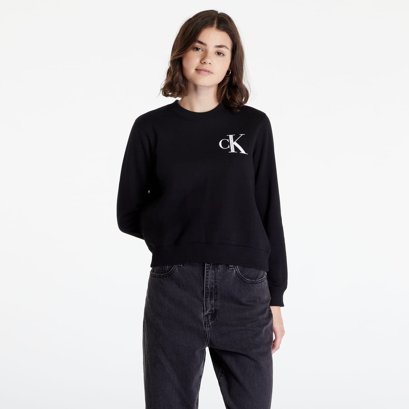 Swetry Calvin Klein Institutional Crew Sweater Black