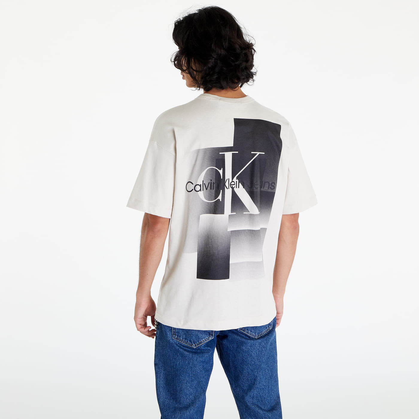 T-shirts Calvin Klein Monologo Gradient Mul T-shirt Cream