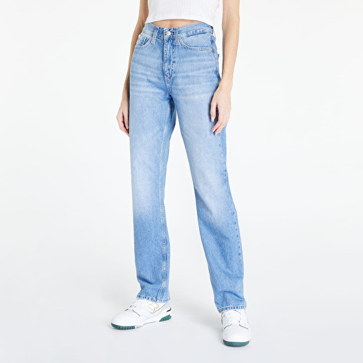 Džínsy Calvin Klein High Rise Straight Jeans Denim Light