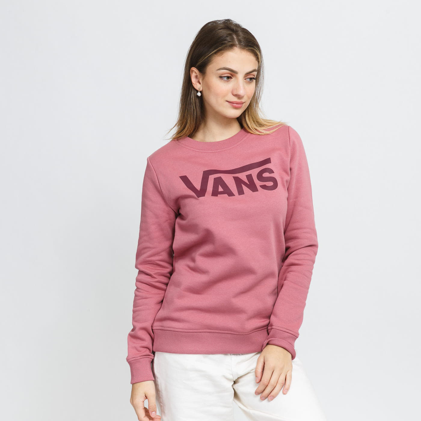 Hoodies and sweatshirts Vans WM Classic V Crew Dark Pink Footshop