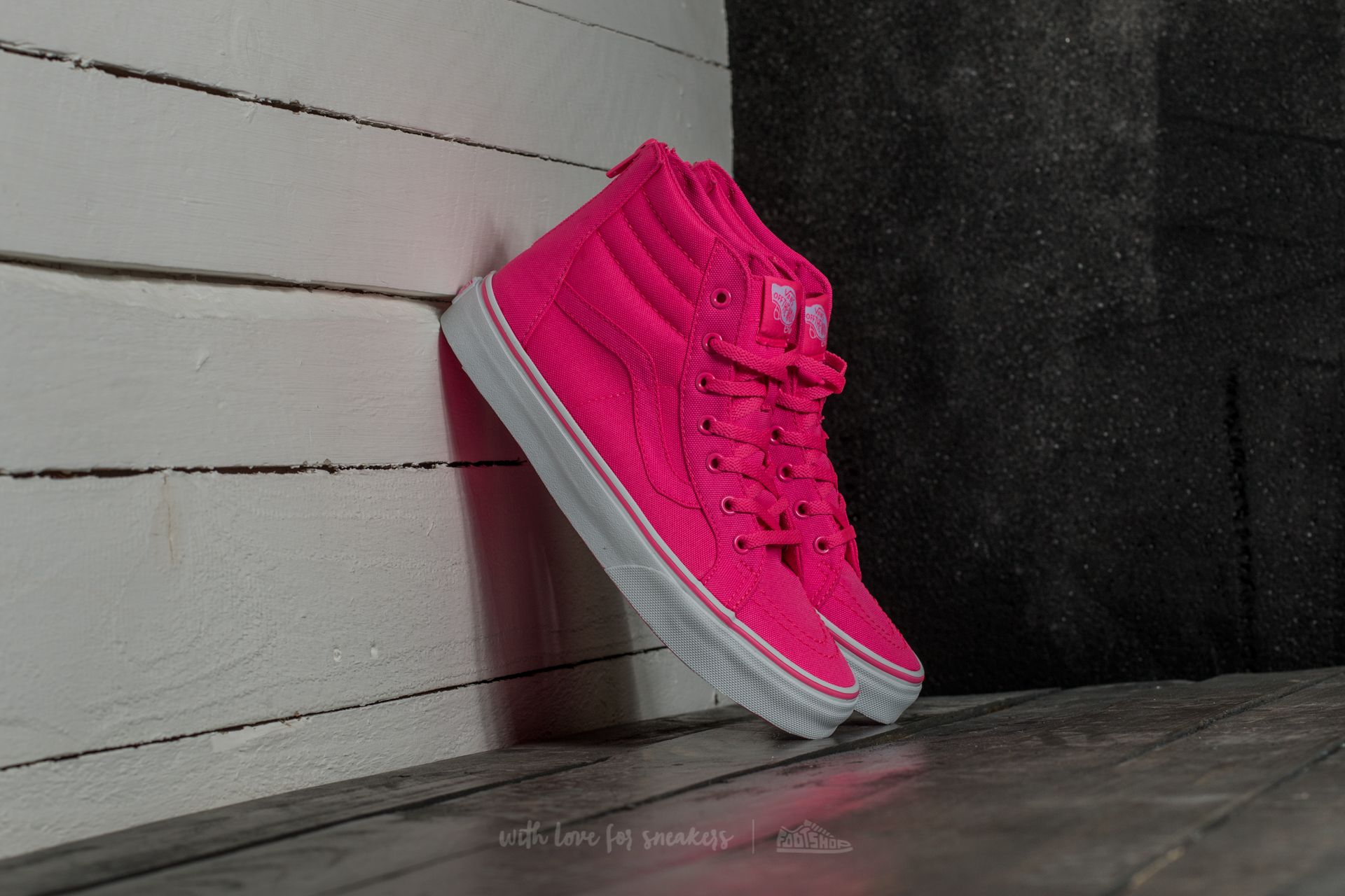 Zapatillas y zapatos para niños Vans Sk8-Hi Zip (Neon Canvas) Pink/ True White