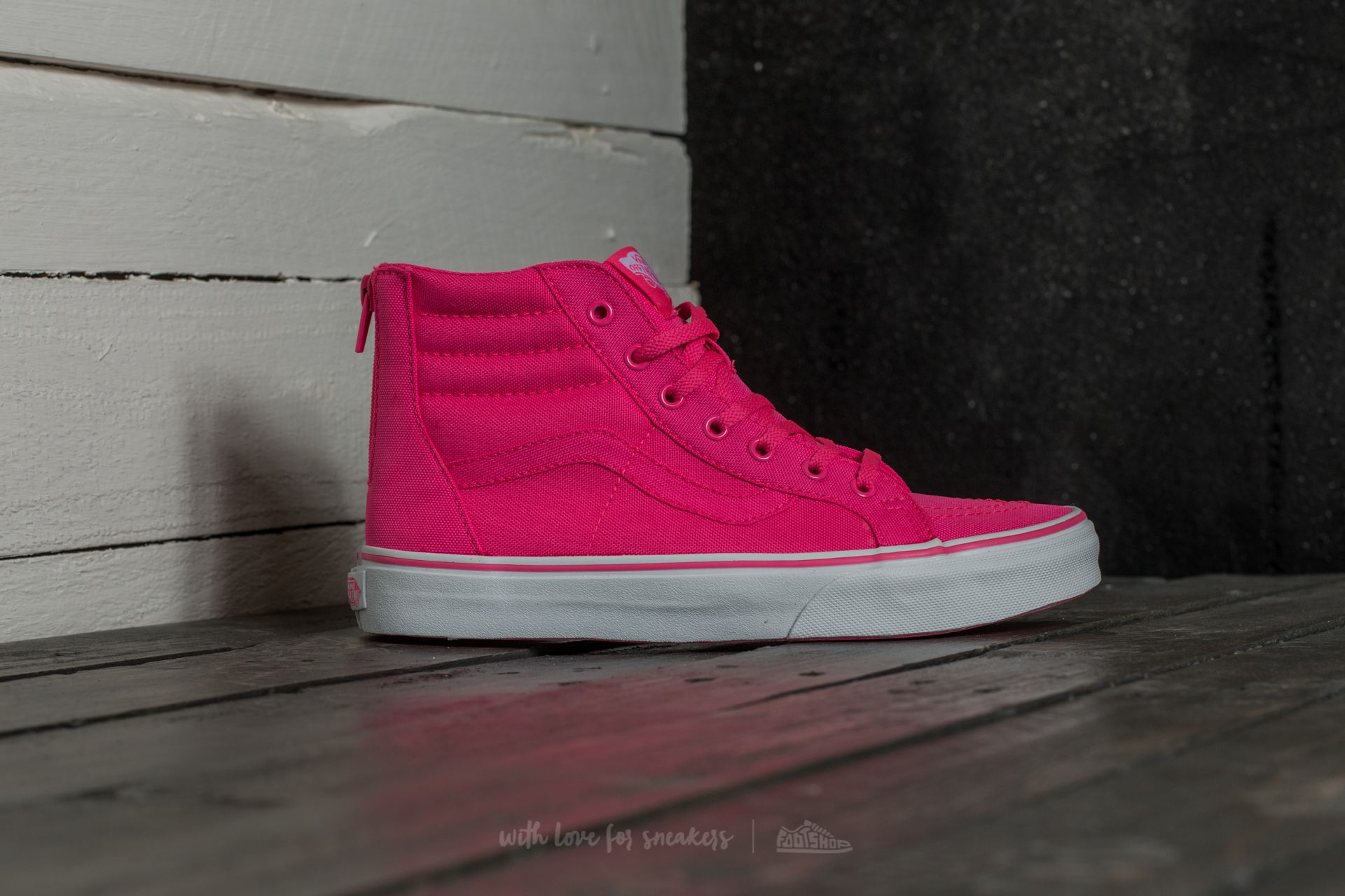 Kids' sneakers and shoes Vans Sk8-Hi Zip (Neon Canvas) Pink/ True White