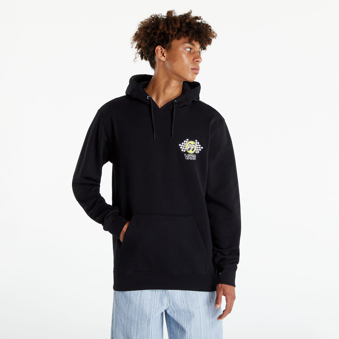 Džemperiai su gobtuvais ir džemperiai Vans Mooneyes Fleece Hoodie Black
