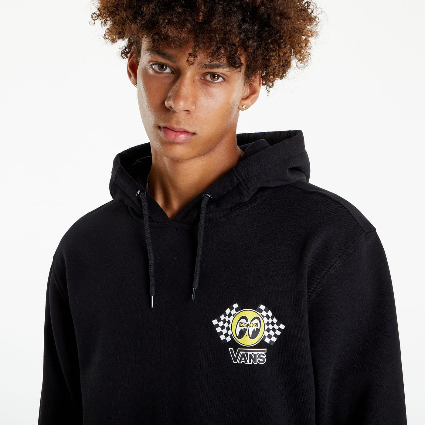 Džemperiai su gobtuvais ir džemperiai Vans Mooneyes Fleece Hoodie Black