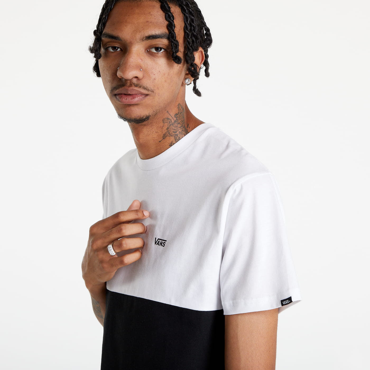 T-shirts  Vans Colorblock Athleti Tee Black/ White