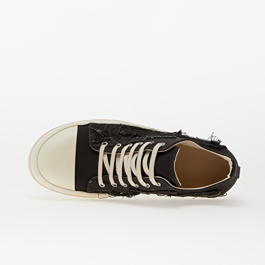 Rick Owens Denim Shoes - Slashed Low Sneaks Dark Dust/ Milk/ Milk