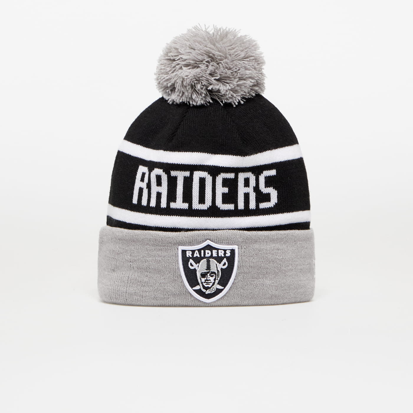 New Era Las Vegas Raiders NFL Cuffed Sideline Bobble Beanie Hat