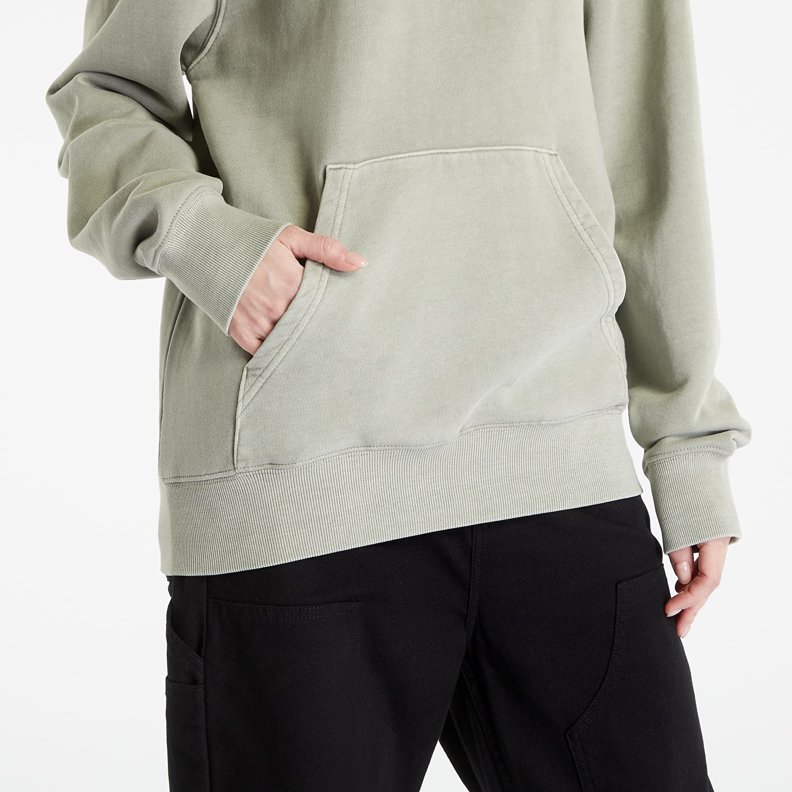 Mikiny Carhartt WIP Hooded Duster Sweat UNISEX Yucca Garment Dyed