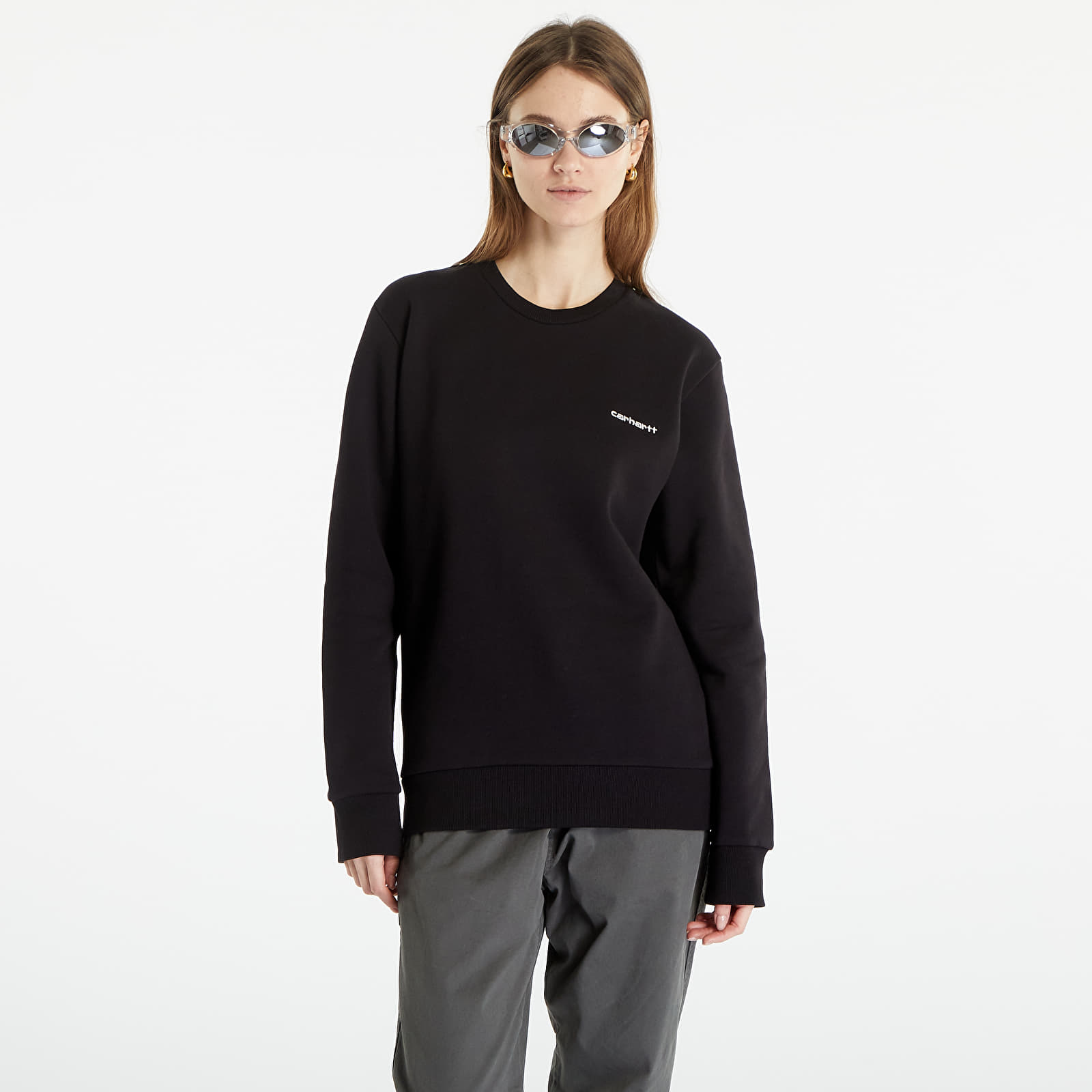 Hoodies and sweatshirts  Carhartt WIP Script Embroidery Sweatshirt UNISEX Black/ White