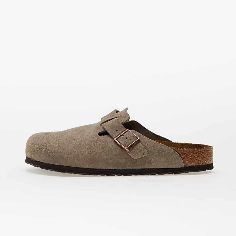 Birkenstock Boston Soft Fotbed Velvet Leather Taupe