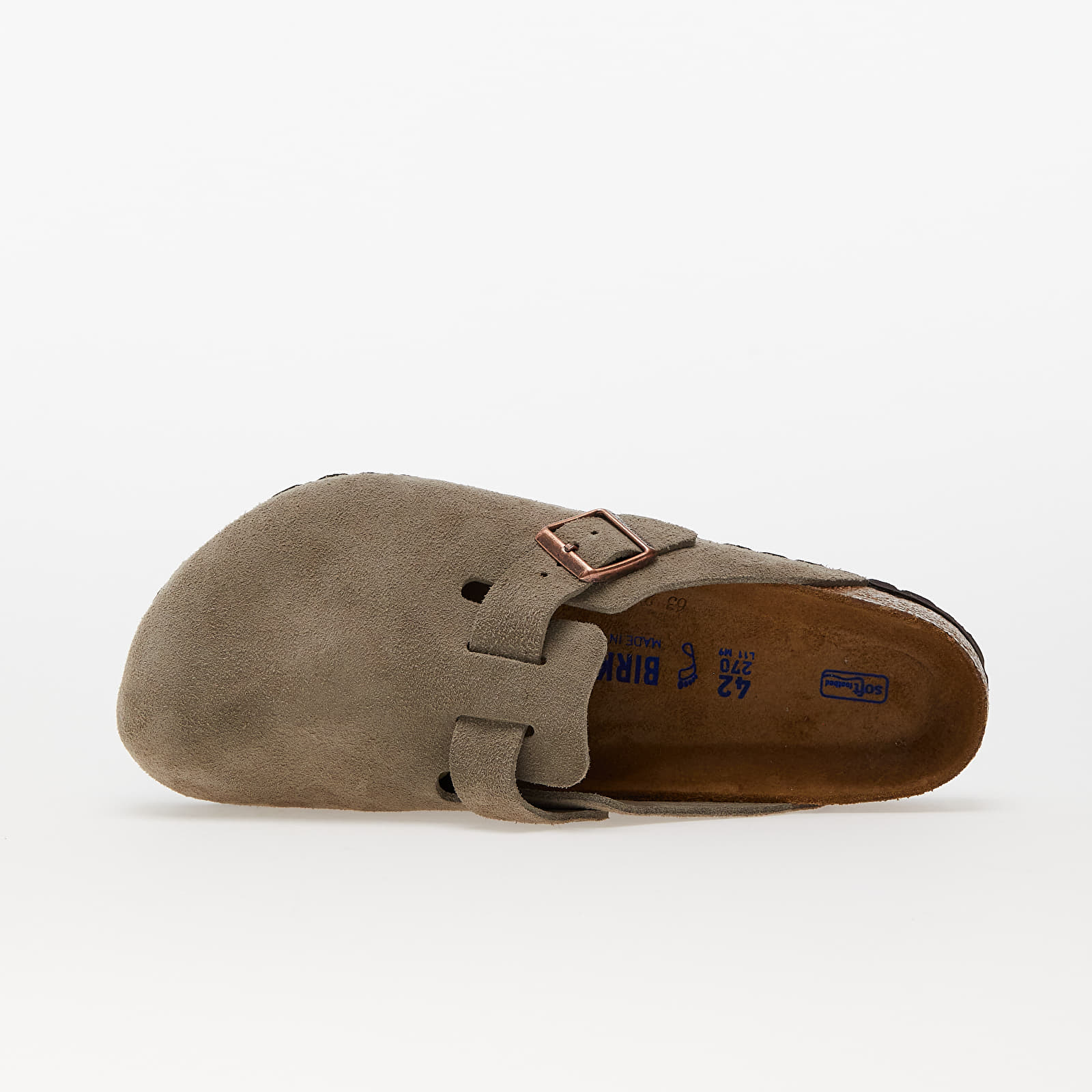 Férfi cipők Birkenstock Boston Soft Footbed Velvet Leather Taupe