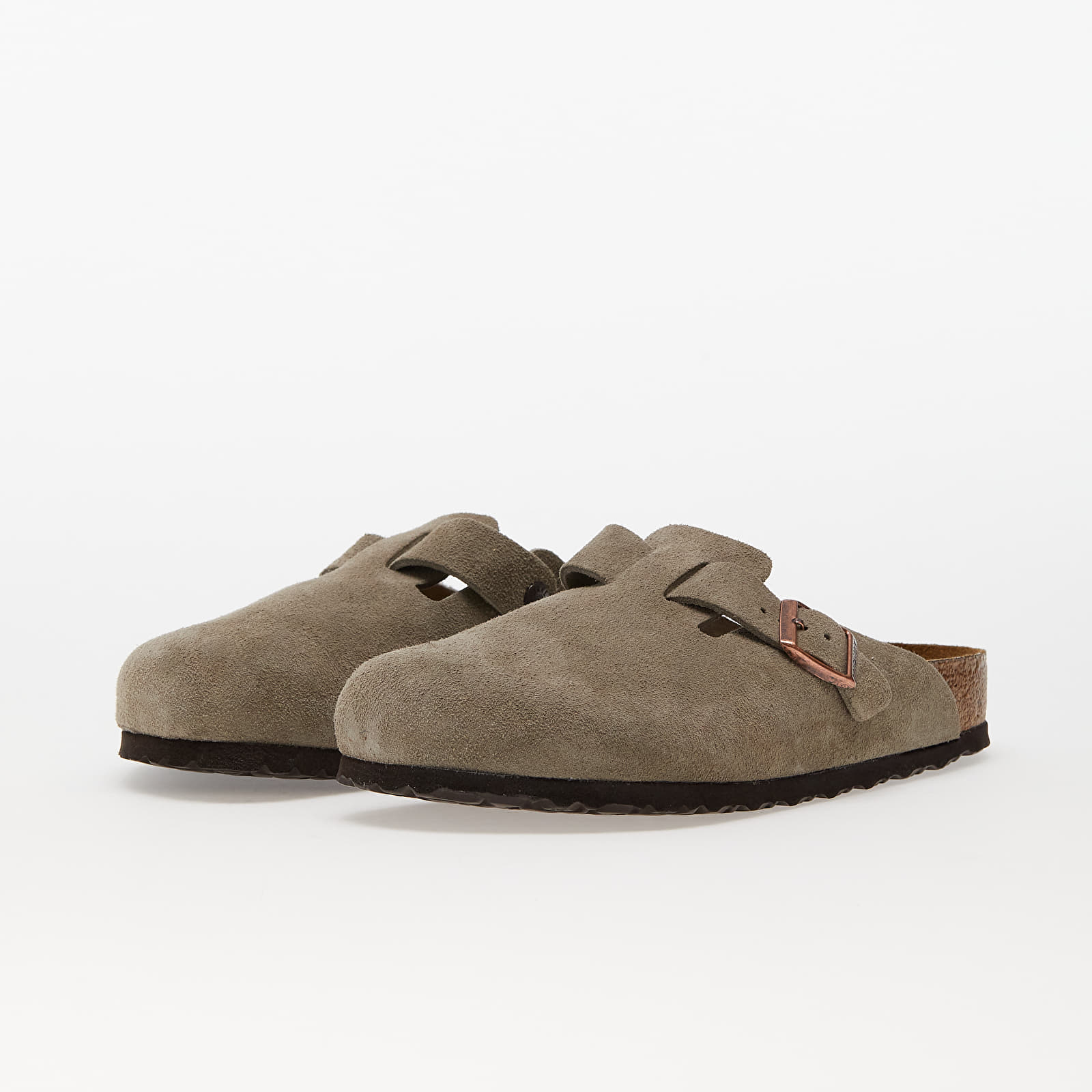 Férfi cipők Birkenstock Boston Soft Footbed Velvet Leather Taupe