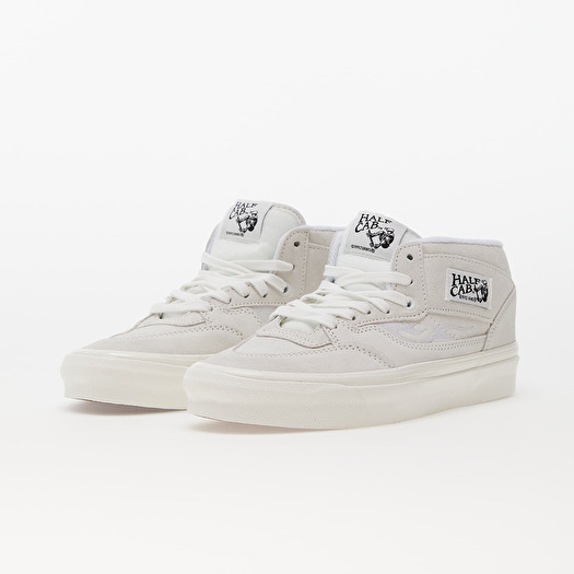 Vans half cab white leather on sale