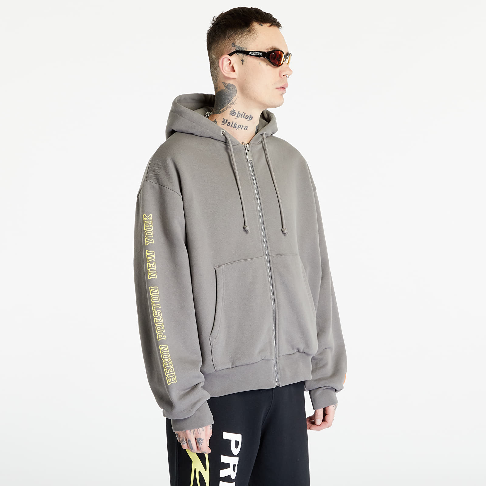 Heron preston grey on sale hoodie