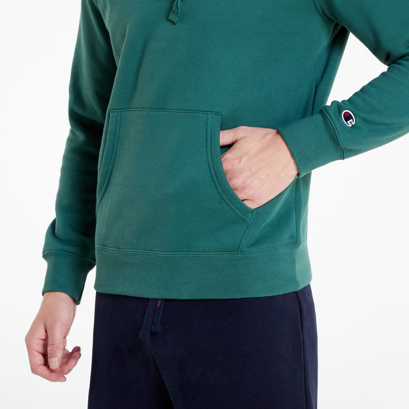 Green champion hoodie big logo online