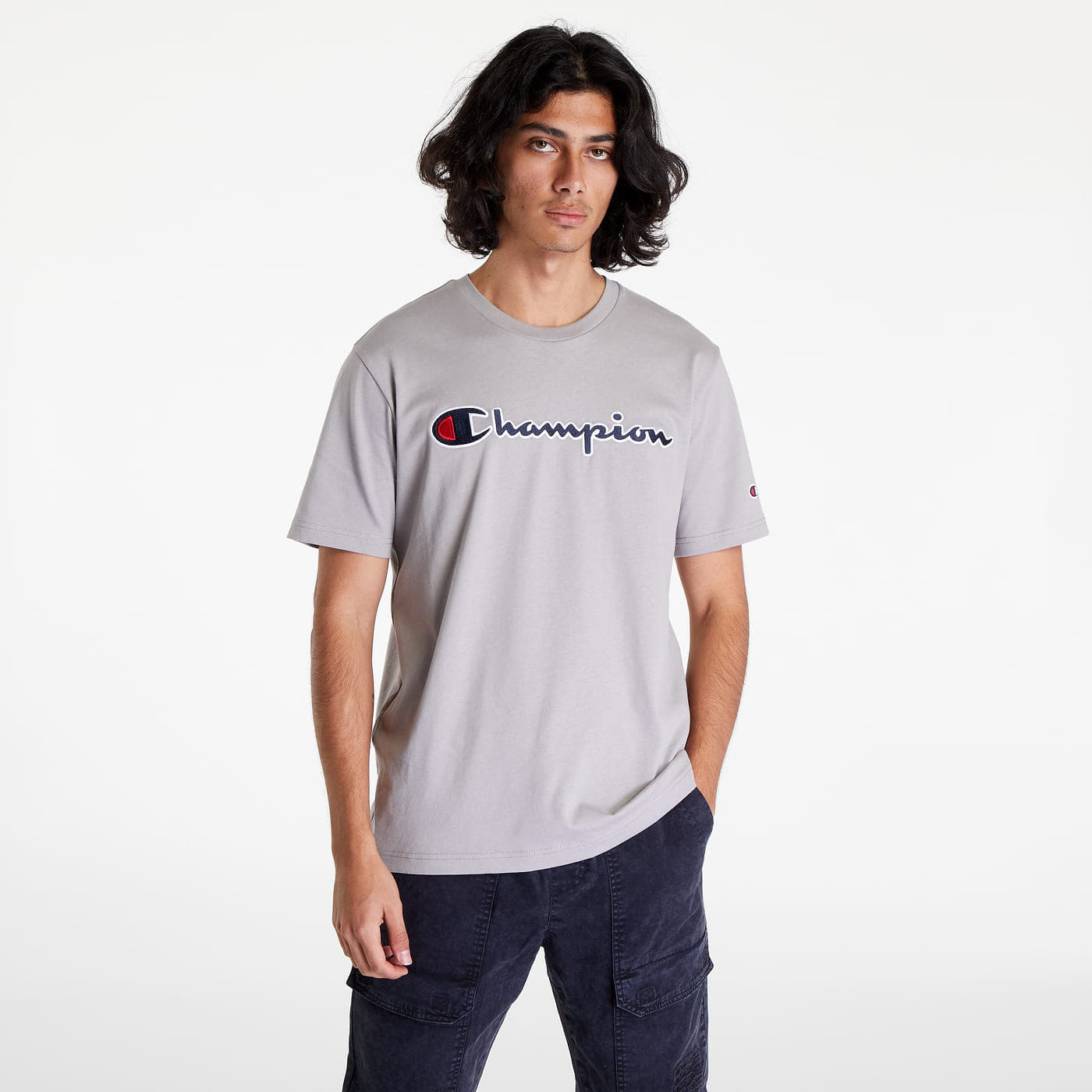 T-shirts Champion Logo Crewneck T-Shirt Grey