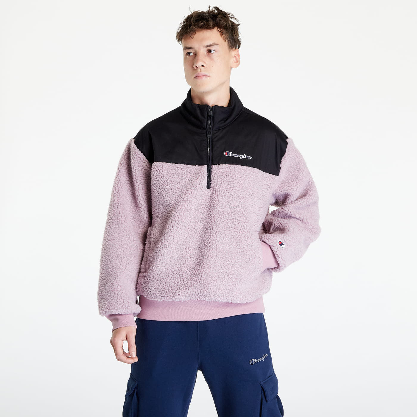 Sweatjacken und Sweatshirts Champion Outdoor Polar Half Zip Top Black / Purple
