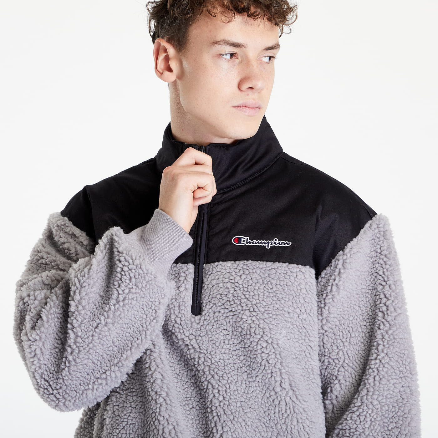Champion half zip grey on sale