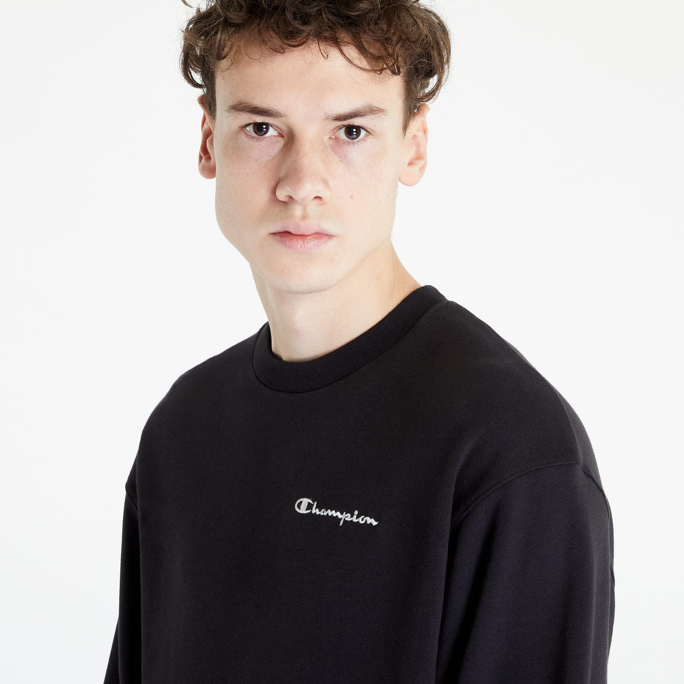 Black champion crewneck on sale