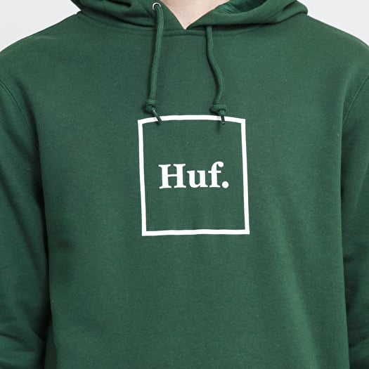 Hoodies and sweatshirts HUF Essentials Box Logo Hoodie Dark Green