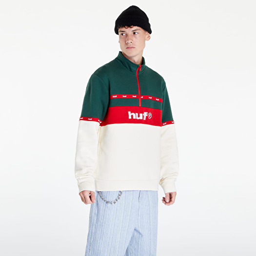 HUF （ ハフ スウェット ）HUF TAPED 1/4 ZIP FLEECE ハーフ