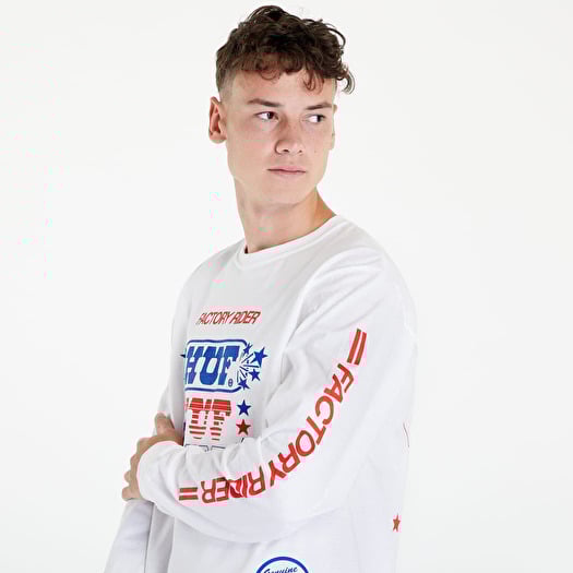 T-shirts HUF Factory Rider Longsleeve T-Shirt White Footshop