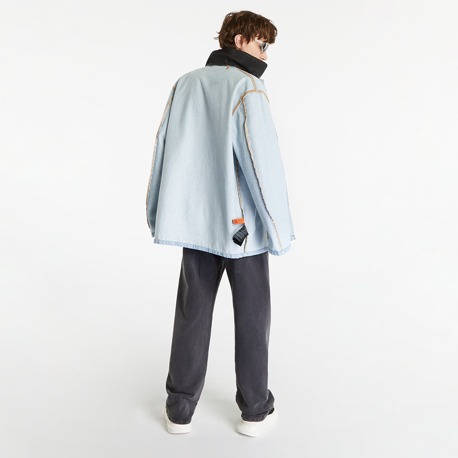 Bundy Heron Preston Gradient Long Sleeve OverShirt Black/ Light Blue