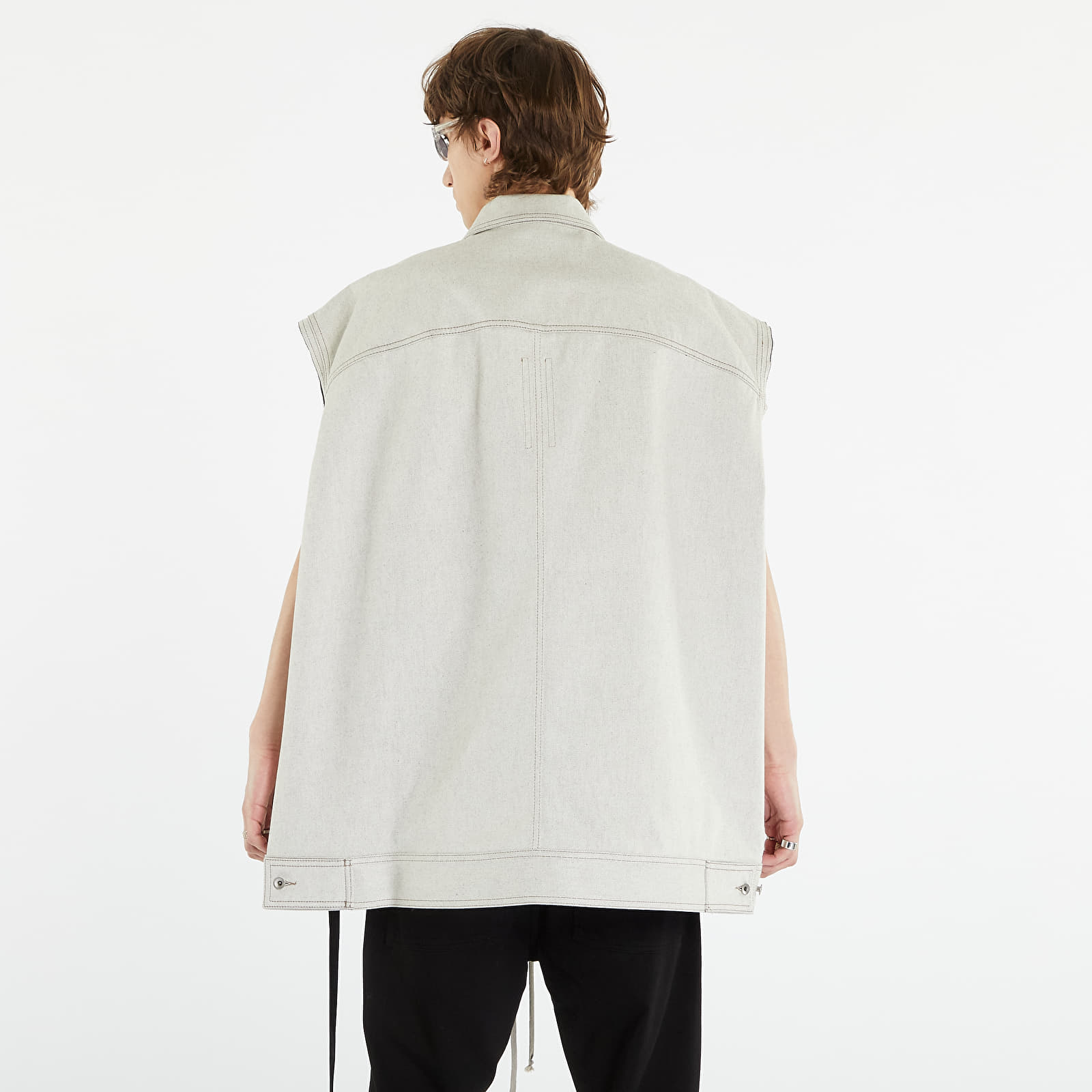 Vesty Rick Owens DRKSHDW Jumbo Worker Vest Milk Melange