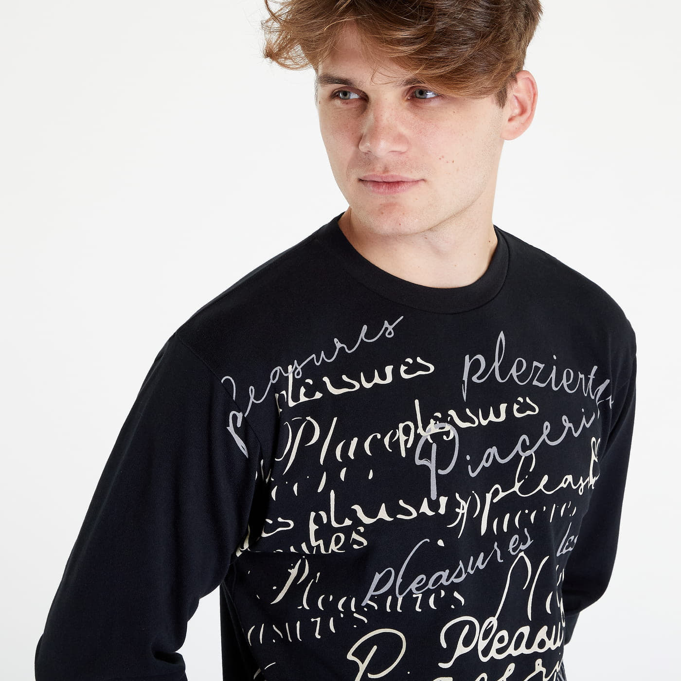 T-shirts PLEASURES Shatter Long Sleeve Shirt Black