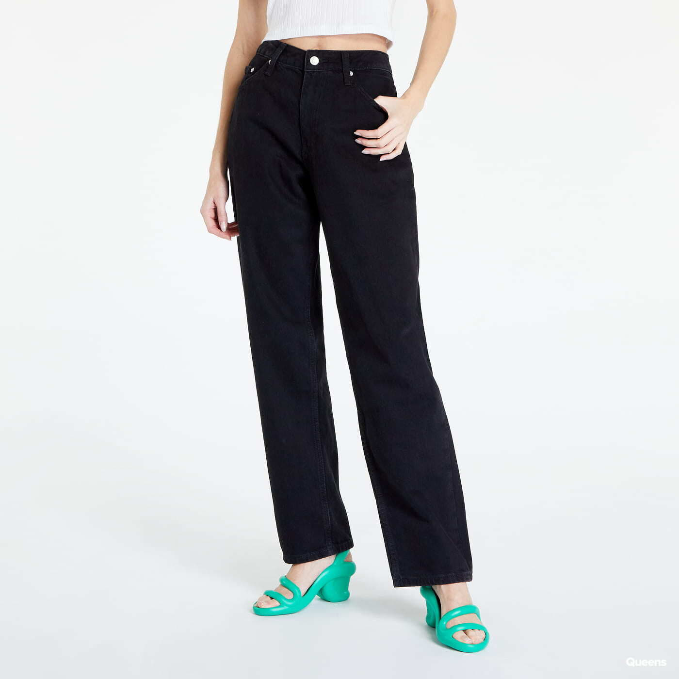 Džíny Calvin Klein 90's Straight Jeans Black