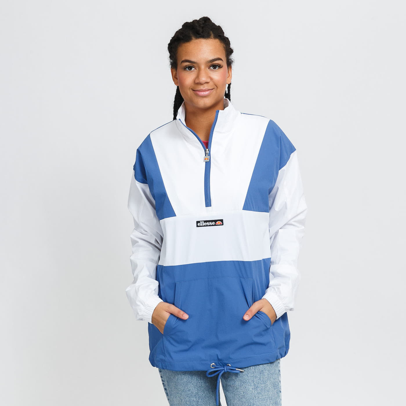 Ellesse - w sophia half zip track top white / blue