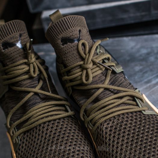 Puma B.O.G Limitless Hi evoKnit Burnt Olive Black White Footshop