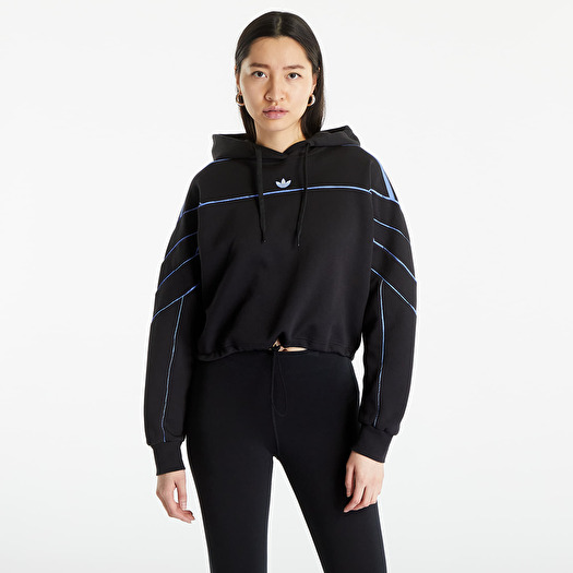 Adidas Archive Cut Line Crop Hoodie Black Footshop