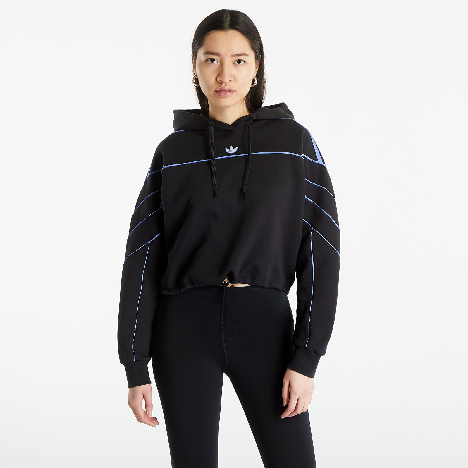 Adidas originals linear crop overhead hoodie best sale