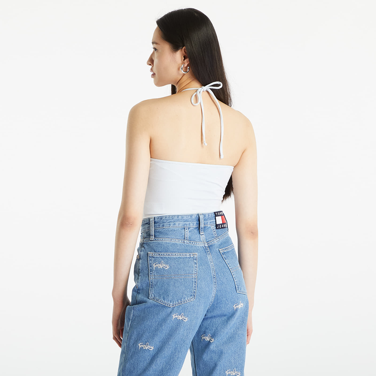 Bodysuit Tommy Jeans Tonal Linear Strapless Body Shimmering Blue