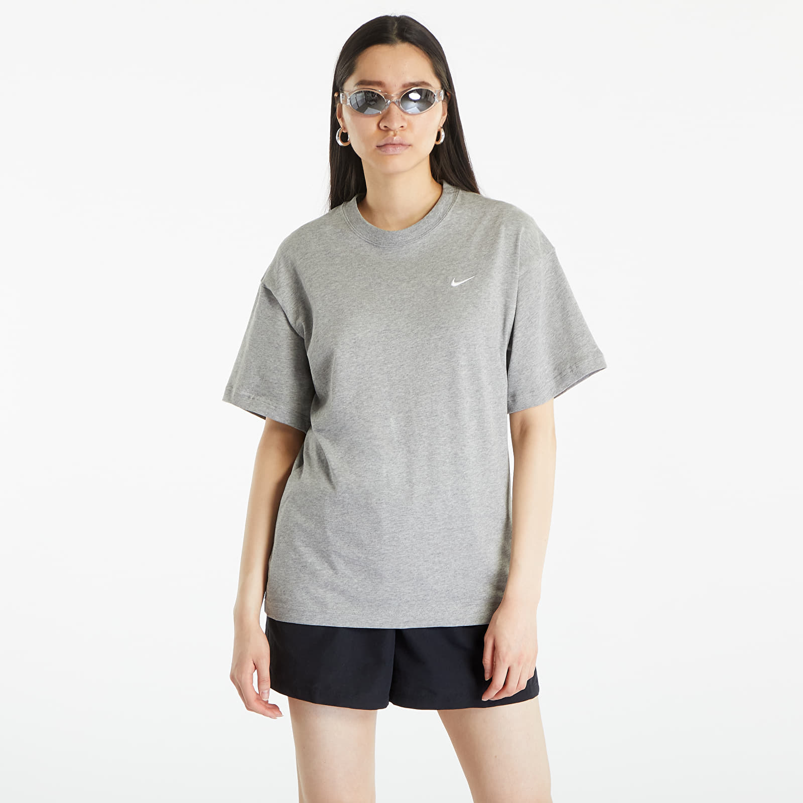 Tričká NikeLab Nrg SoloSwoosh Tee Dk Grey Heather/ White