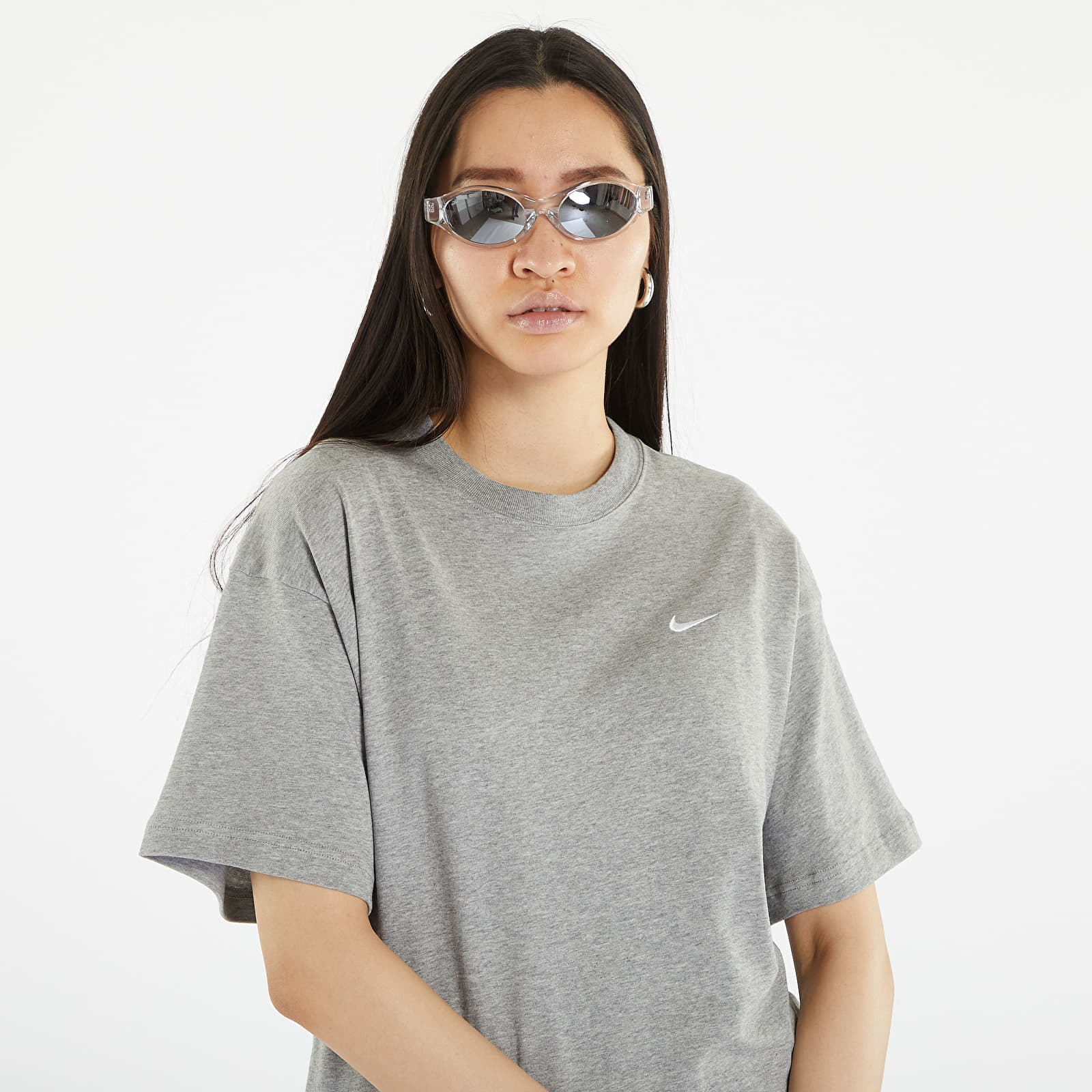 Tričká NikeLab Nrg SoloSwoosh Tee Dk Grey Heather/ White