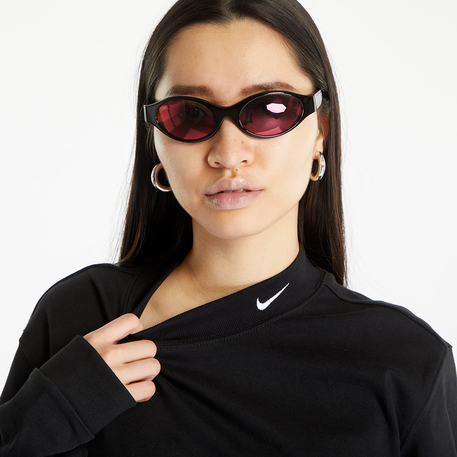 Koszulki Nike Sportswear Long-Sleeve Mock-Neck Shirt Black/ White