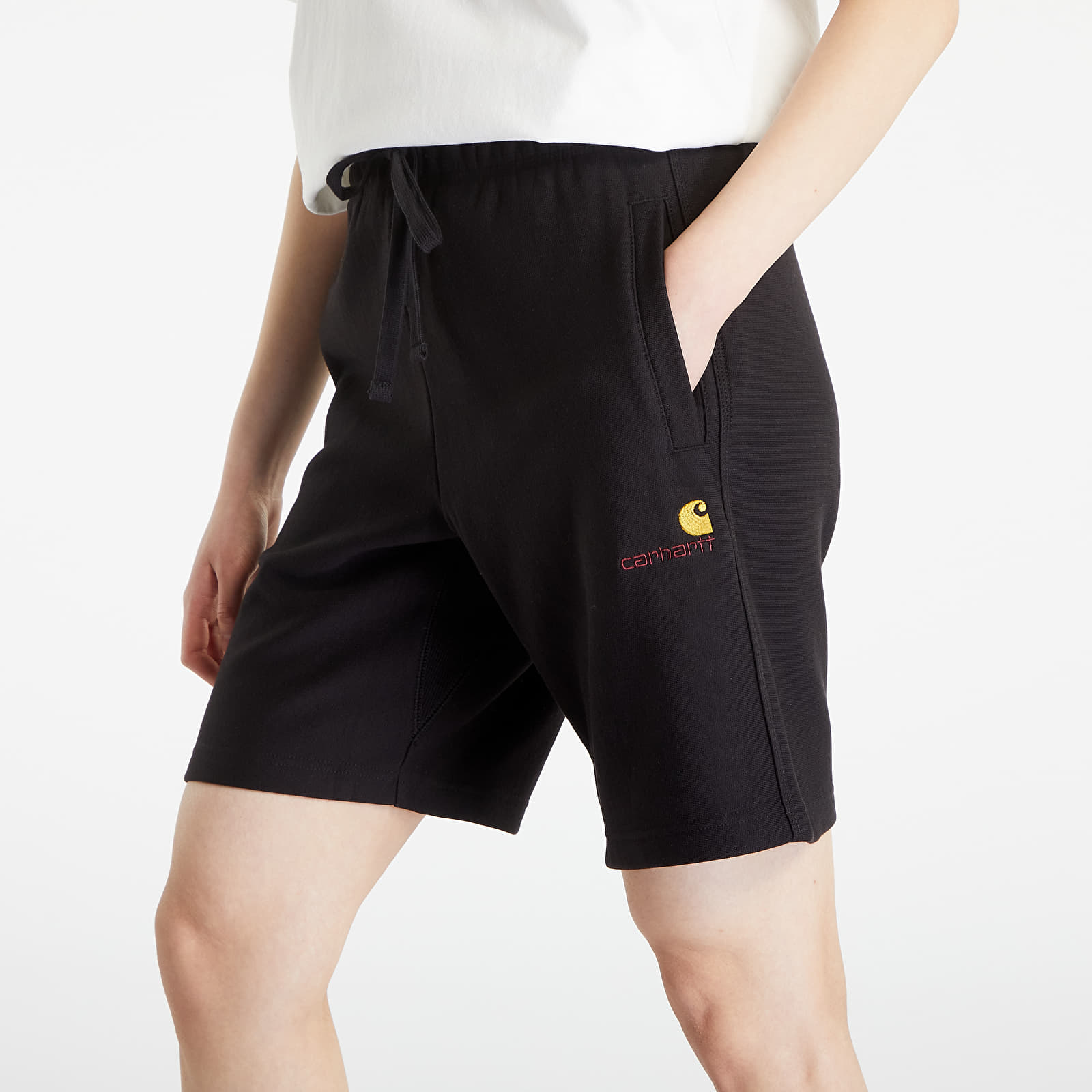 Šorti Carhartt WIP American Script Sweat Short Black 