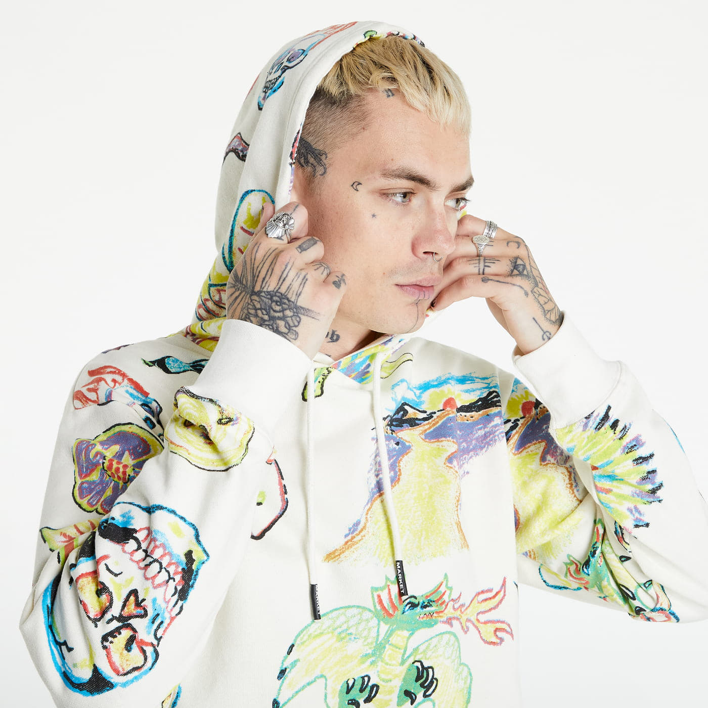 Φούτερ MARKET Smiley Coloring Book AOP Hoodie Cream
