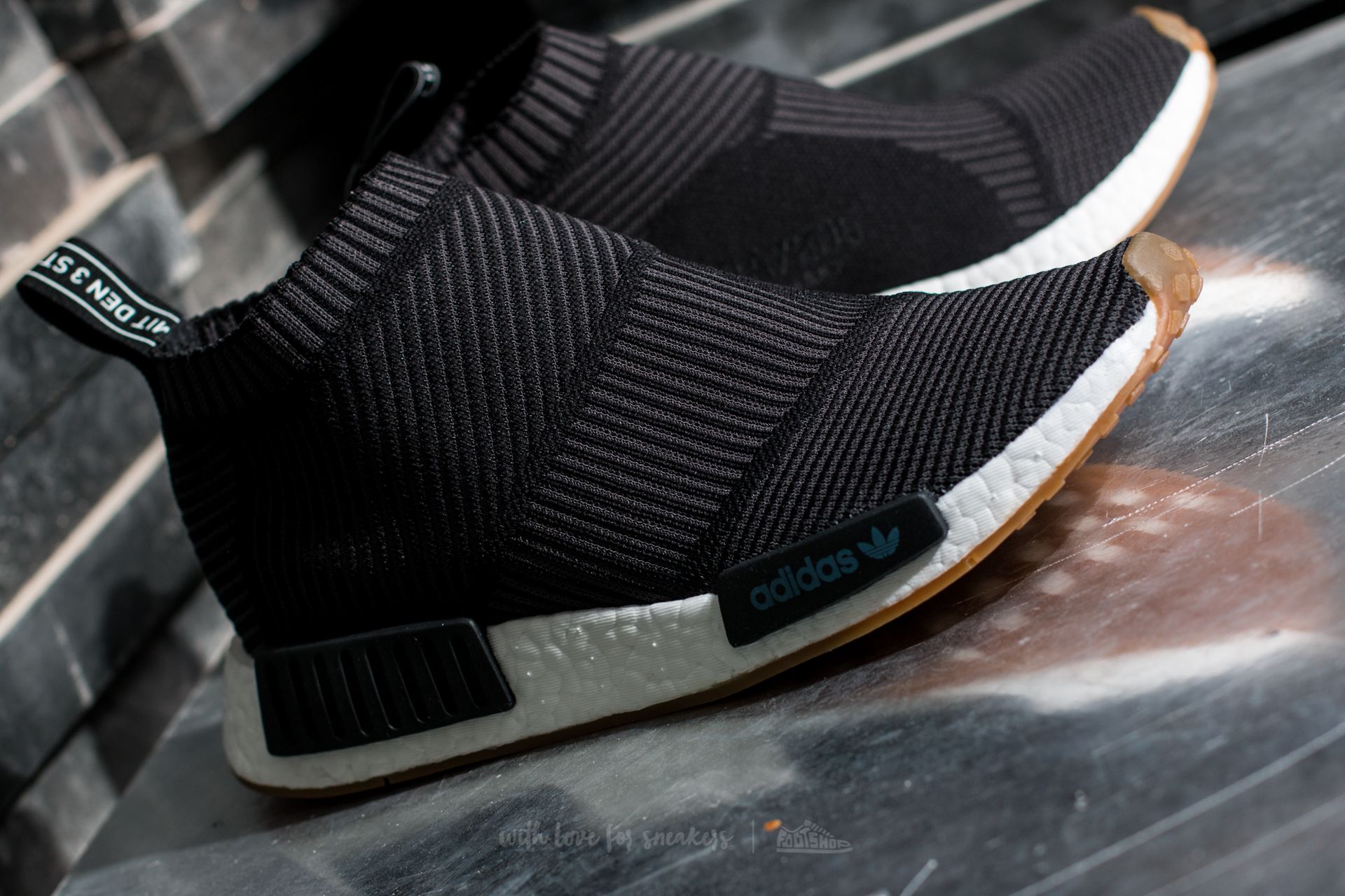 Scarpe uomo adidas NMD CS1 Primeknit Black White Footshop