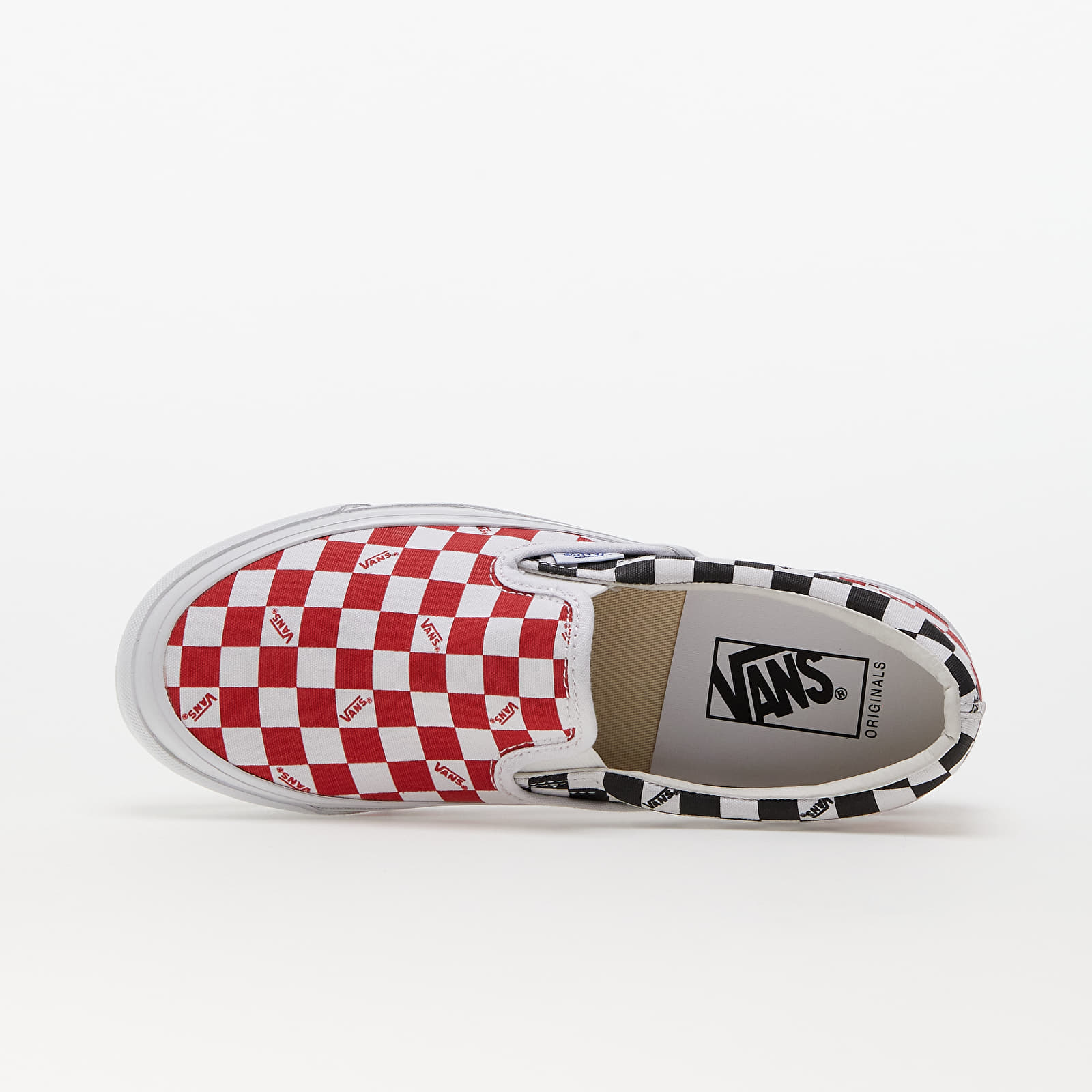 Pánské tenisky a boty Vans Vault OG Classic Slip-On LX Vault Checkerboard Red/ Black