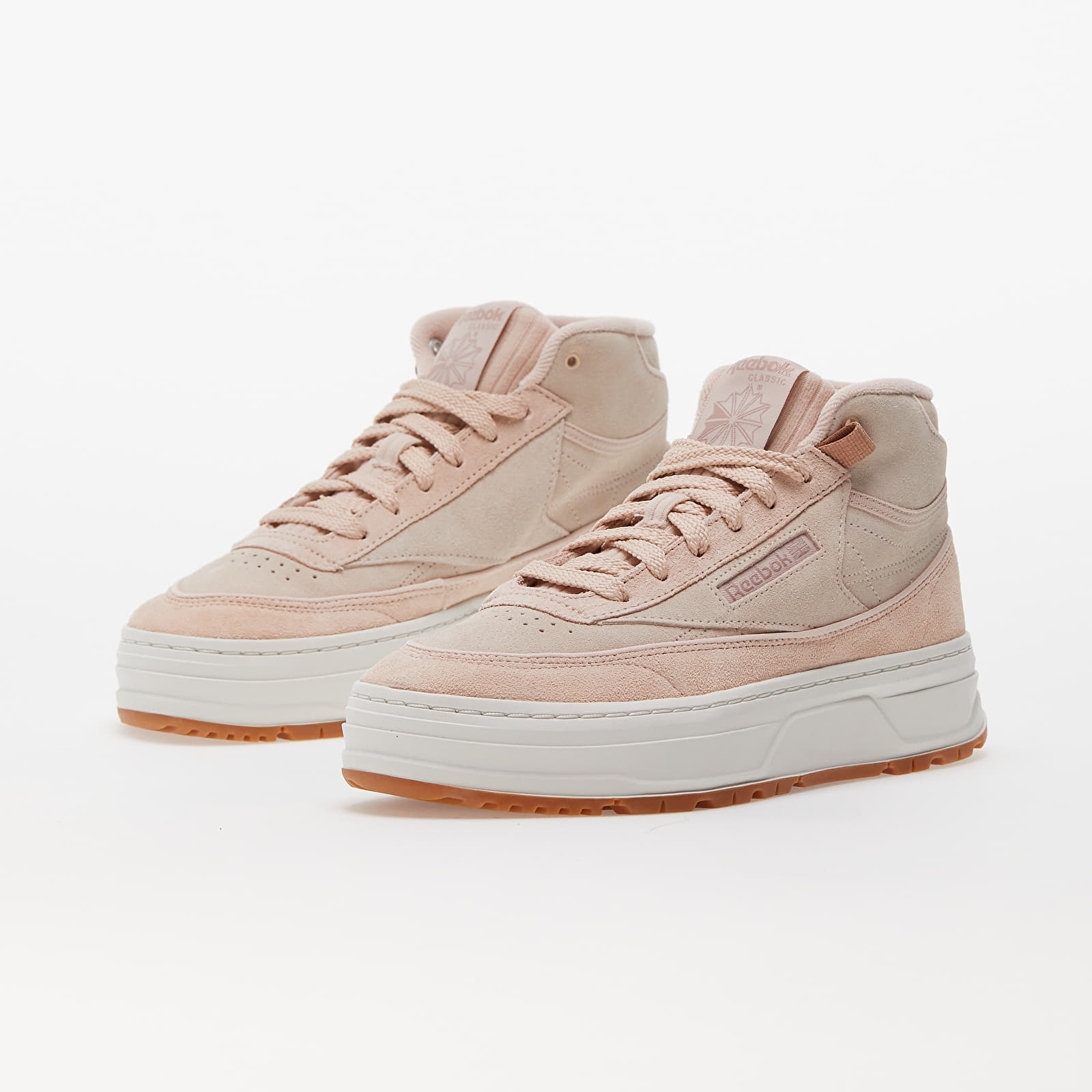 Damen Sneaker und Schuhe Reebok Club C Geo Mid Soft Ecru/ BARBRW/ RBKG06