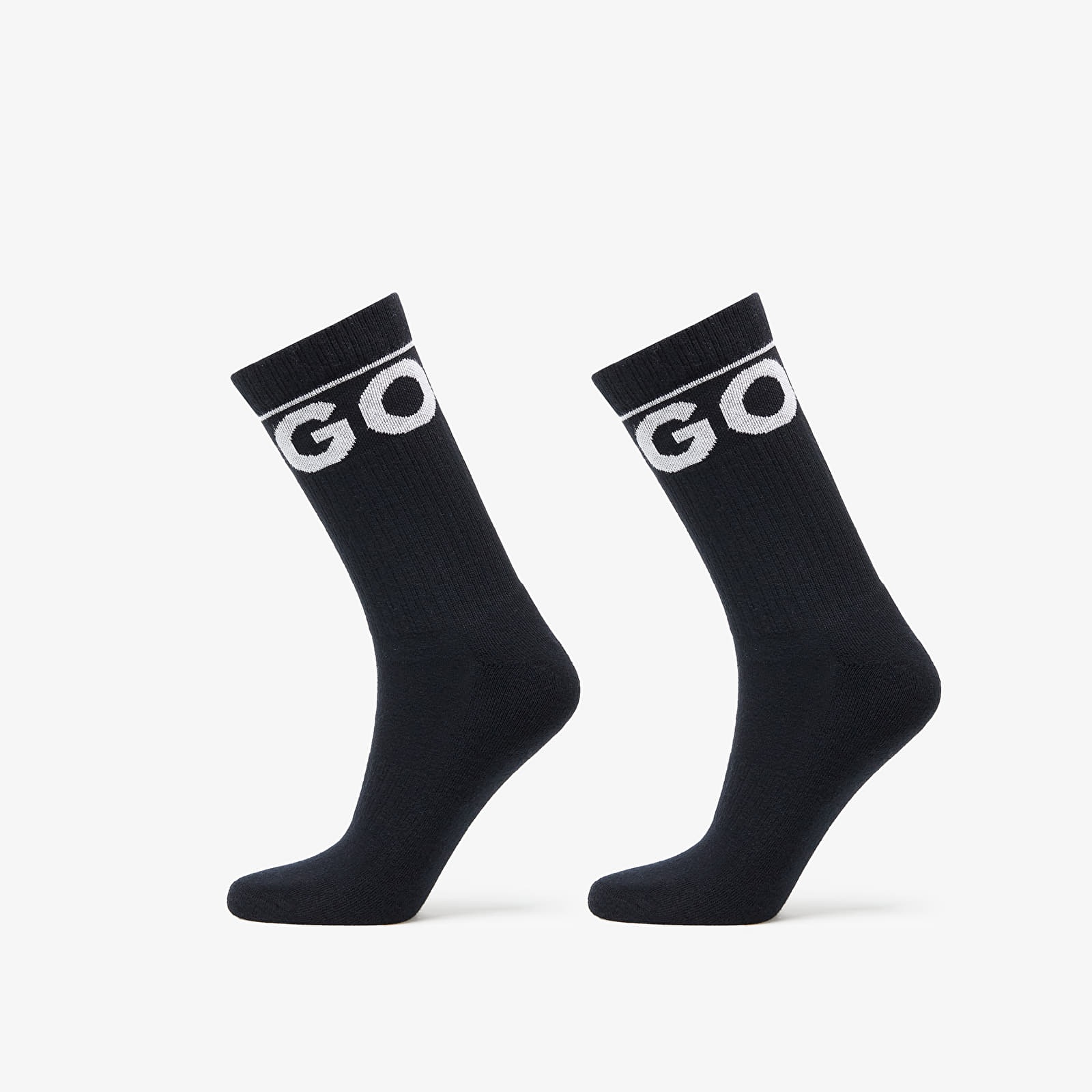 Ponožky Hugo Boss Finest Soft Cotton Rib Iconic Socks 2-Pack Black