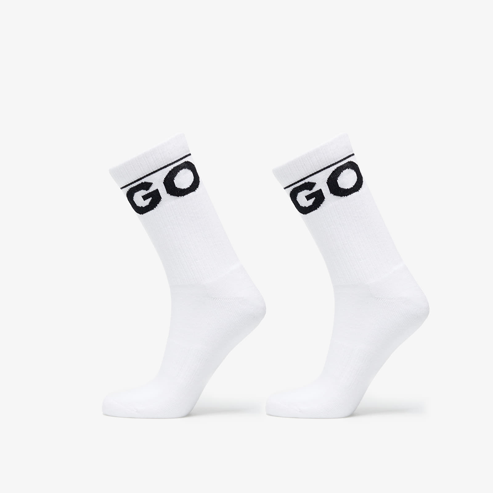 Calcetines Hugo Boss Finest Soft Cotton Rib Iconic Socks 2 Pack White