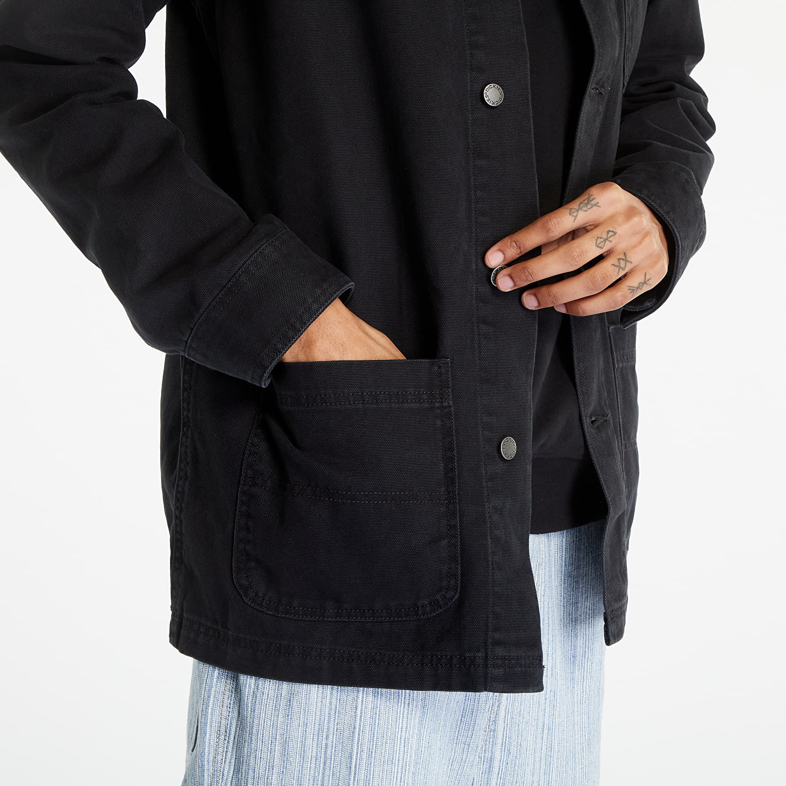 Jackets Dickies Duck Canvas Unlined Chore Coat Stone Washed Black